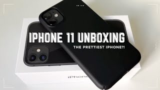 iPhone 11 black UNBOXING  accessories  upgrade from iPhone 8 [upl. by Enened]