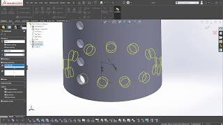 Solidworks Basics Tutorial  Linear and Circular Pattern [upl. by Ozmo850]