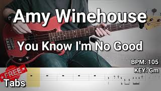 Amy Winehouse  You Know Im No Good Bass Cover Tabs [upl. by Airbmak]