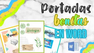 COMO HACER PORTADAS BONITAS EN WORD 1 [upl. by Ydal152]