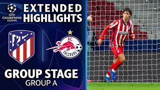 Atlético Madrid vs RB Salzburg Extended Highlights  UCL on CBS Sports [upl. by Ahsen770]