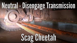 How to disengage the hydrostatic transmission Neutral on SCAG Cheetah lawn mower [upl. by Tempest]