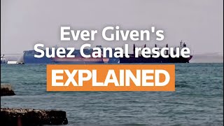 Explainer How the Suez Canal ship was freed [upl. by Ylhsa583]