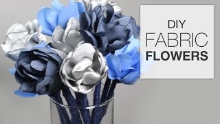 DIY Fabric Flowers Tutorial [upl. by Redneval]