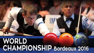 3Cushion World Championship Bordeaux 2016  Marco Zanetti vs Torbjörn Blomdahl [upl. by Zoba236]