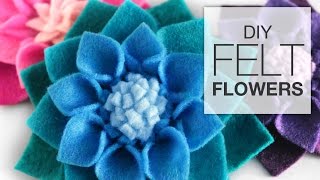 DIY Felt Flowers  No Sew Fabric Flower Tutorial [upl. by Parish]