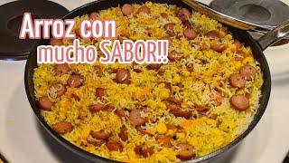 ARROZ CON SALCHICHA  FACIL Y RICO [upl. by Aeet597]