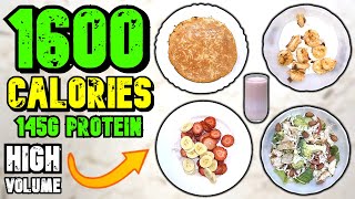 SUPER High Protein 1600 Calorie Diet Plan For FAT LOSS amp MUSCLE BUILDING No Protein Shake [upl. by Neros501]