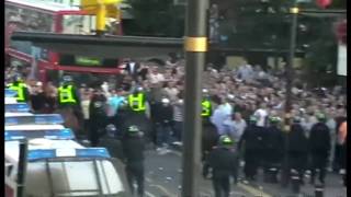 West Ham vs Millwall Hooligan Riots outside Upton Park [upl. by Pownall102]