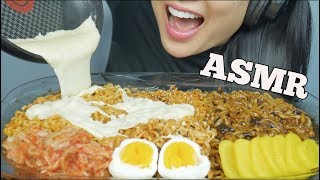 ASMR CHEESY NOODLE FEAST Spicy Fire  Carnonara  Jjajangmyeon EATING SOUNDS NO TALKING  SASASMR [upl. by Pratt]