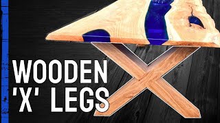 How To Make Wooden X Shaped Legs For Beginner Woodworkers [upl. by Akinej]