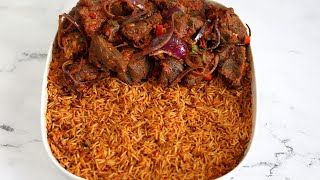 PERFECT JOLLOF RICE WITH PEPPERED BEEF [upl. by Htedirem]