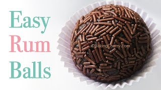 EASY RUM BALLS RECIPE  Baking Cherry [upl. by Yelssew]