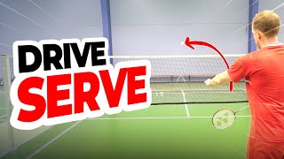 Badminton doubles serve  DRIVE serve technique [upl. by Dahij527]