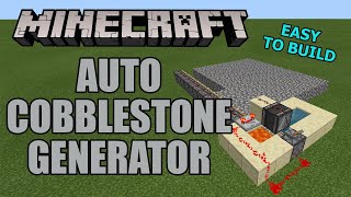 Minecraft Automatic Cobblestone Generator tutorial Simple amp easy [upl. by Shandy741]