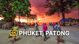 4K HDR Patong Beach Walking Tour  Phuket Thailand [upl. by Jaella]