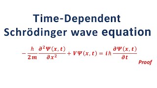 Time Dependent Schrodinger wave equation Proof derivation [upl. by Enyahc882]