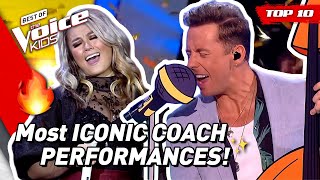 The most ICONIC COACH PERFORMANCES in The Voice Kids 🤩  Top 10 [upl. by Thekla]