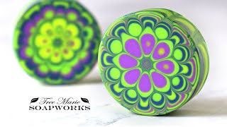 How to Make Kaleidoscope Pull Through Cold Process Soap Technique Technique Video 21 [upl. by Akkahs]