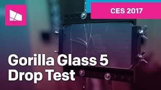 Gorilla Glass 5 Drop Test from CES 2017 [upl. by Nrevel]