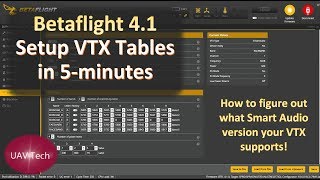 Betaflight VTX Tables in 5minutes  How to discover your Smart Audio Version [upl. by Ameluz]