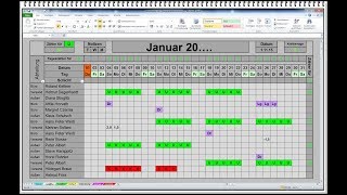 Urlaubsplaner Dienstplaner Schichtplaner Personalplaner Schichtplan Dienstplan MS Excel [upl. by Aticnemrac]