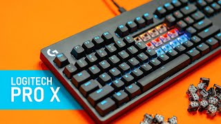 SWAPPABLE Switches Logitech G PRO X Keyboard Review [upl. by Naujat]