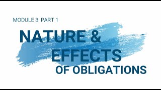 OBLICON LECTURE NATURE AND EFFECT OF OBLIGATIONS PART 1ART 11631164 OF THE NEW CIVIL CODE [upl. by Mosby]