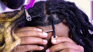 Retwisting Dreadlocks for Beginners  Crochet Hook Method  SELF RETWIST First Time EVER [upl. by Adyan914]