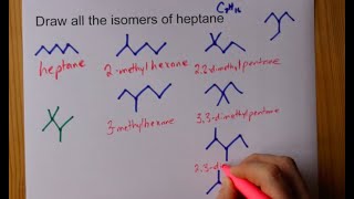 Draw all the Isomers of Heptane C7H16 [upl. by Dayle937]