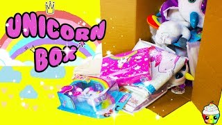 BIG Unicorn Box Full of Unicorn Stuff Cupcake Kids Club [upl. by Litt]