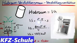 Hubraum  Verdichtungsraum Verdichtungsverhältnis [upl. by Ahsinnod]