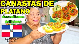 CANASTAS DE PLATANO  DOS RELLENOS DELICIOSO [upl. by Acherman]