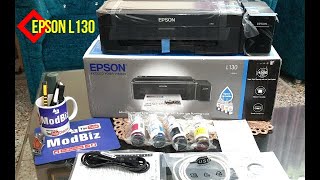 Unboxing  Installation  Epson L130 SingleFunction Ink Tank Colour Printer [upl. by Airenahs133]