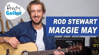 How to Play Maggie May by Rod Stewart on Acoustic Guitar  Easy Song Lessons [upl. by Ker96]