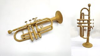 How to Make Trumpet From Cardboard  Easy DIY [upl. by Sivatco79]