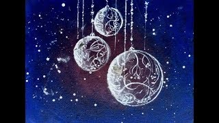 zauberhaftes Weihnachtsmotiv  Acryl malen  Karte gestalten [upl. by Nwahsirhc]