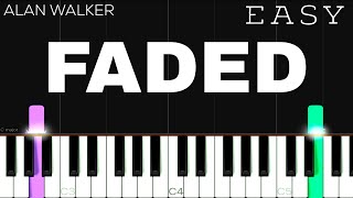 Alan Walker  Faded  EASY Piano Tutorial [upl. by Leachim523]