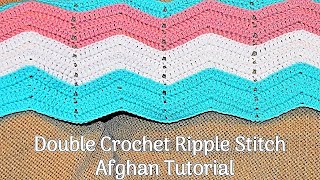 Crochet Ripple Stitch Afghan Tutorial  DIY Crochet Blanket [upl. by Sabir]