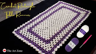 Crochet Simple Rectangular Table Runner For Beginners [upl. by Aihsekram]