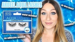 ARDELL AQUA LASHES REVIEW amp HOW TO APPLY  Water Activated Lashes  No Glue Needed [upl. by Hako]