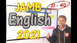 JAMB CBT English 2021 Past Questions 21  40 [upl. by Lledra]