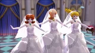 MMD Wedding Princess Peach Daisy and Rosalina [upl. by Atiuqihs438]