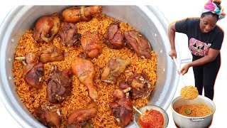 HOW TO COOK NIGERIAN PARTY JOLLOF RICE  STEPBYSTEP  STEW amp FRIED CHICKEN [upl. by Hui]