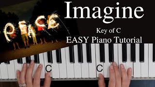 Imagine John Lennon Key of CEASY Piano Tutorial [upl. by Mandi]