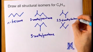 Draw all Structural Isomers of C6H14 hexane [upl. by Chor]