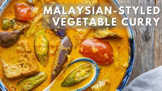 Malaysianstyled Vegetable Curry with homemade sambal  超级下饭蔬菜咖喱 [upl. by Navis]