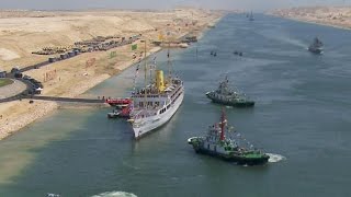 Egypt opens historic expansion of Suez Canal [upl. by Aihsetel]