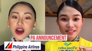 Philippine Airlines VS Cebu Pacific PA Announcement w Jen Barangan and Christine Dacera [upl. by Ardelia]