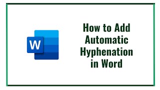 how to add automatic hyphenation in word [upl. by Ennovihc]